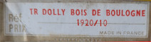 Bois de Boulogne - étiquette