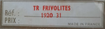 Frivolité - étiquette